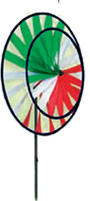 Double Wind Wheel, Green Red, White