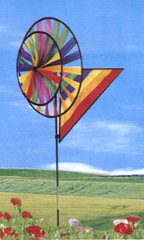 Rainbow double ring Whirlie with Flag